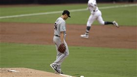 陳偉殷僅投1.2局退場。（圖／美聯社／達志影像）