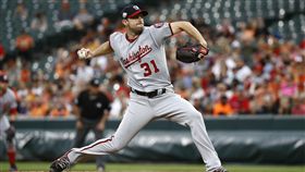 ▲華盛頓國民王牌Max Scherzer開季9勝1敗。（資料照／美聯社／達志影像）