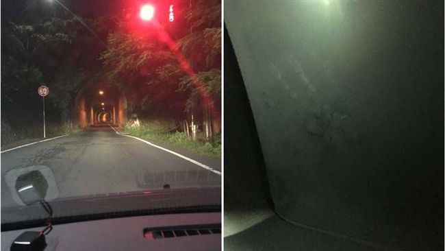 他深夜開車進隧道　車尾忽現詭異手印
