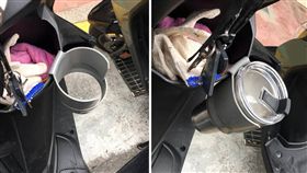 近日天氣炎熱，一名自稱水電工的網友為了讓機車騎士能攜帶水壺、手搖飲，用工地剩下的材料做出「杯架」，掛在機車車頭置物空間的邊緣。其他網友看到後，紛紛大讚有創意，甚至還有網友跪求團購。（圖／翻攝自爆廢公社公開版）