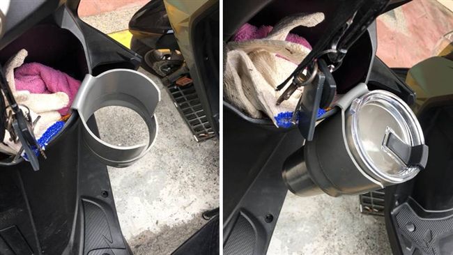 水電工自製機車杯架　網友：跪求團購