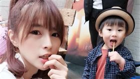 女星林舒語跟兒子多多。(翻攝臉書)