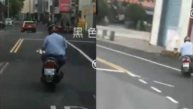 男屁歪車斜　「飄移」騎機車一路橫行