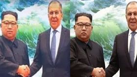 俄國電視台幫金正恩修圖，撲克臉秒變笑臉。（圖／翻攝The Sun）