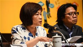 國發會主委陳美伶出席「 新經濟移民法規劃重點記者會」。 （圖／記者林敬旻攝）