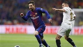 梅西內馬爾進球就送餐，萬事達卡挨批。（圖／美聯社／達志影像）