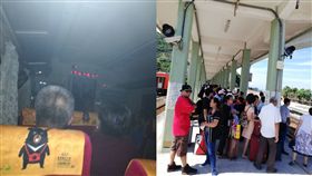台鐵列車行駛間配電盤突著火　車廂煙霧密布旅客緊急疏散
合成圖／張姓民眾提供
