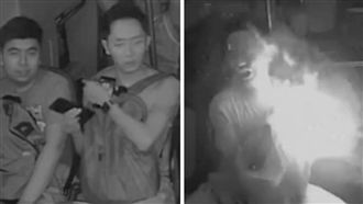 行動電源爆炸　男胸前「噴火」嚇傻了