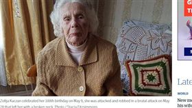 百歲奶奶遭搶匪斷頸　遺言竟充滿洋蔥
英國,納粹倖存者,百歲人瑞,Zofija Kaczan,教堂,神父,禱告
https://www.nzherald.co.nz/world/news/article.cfm?c_id=2&objectid=12066903