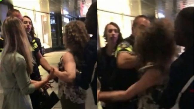 荷鬧事女「偷襲警」！結果遭重拳擊倒