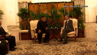 見川普前…金正恩先和星國總理會面