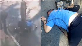 巴西,水泥柱,電線,卡車,鐵釘,建築,監視器,拉扯,聖保羅,崩落,意外　圖／翻攝自LiveLeak　https://goo.gl/Mi3UyV