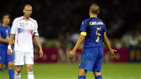 世界盃十大憤怒時刻，席丹頭槌對手排第一。（圖／美聯社／達志影像）