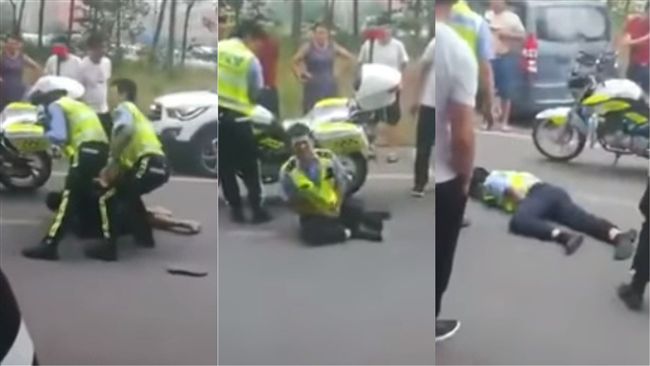交警遭捏爆「蛋」　滾地哀嚎到昏厥