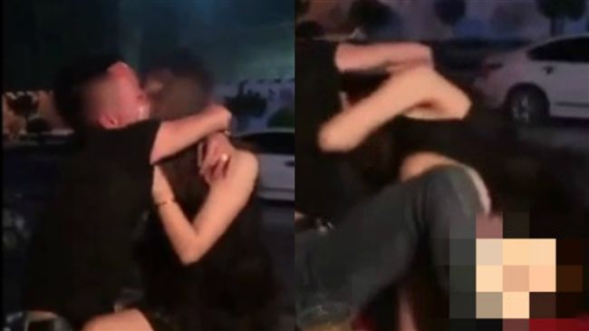 友喝茫！黑裙女遭強吻翻車下體被看光