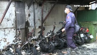 台銀宿舍清晨火警　12輛機車遭燒毀