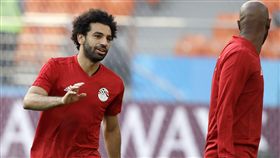 埃及世界盃首戰烏拉圭，教練對薩拉赫出賽感樂觀。（圖／美聯社／達志影像）