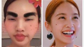 ▲▼楊丞琳PO出惡搞自拍照，回應整型流言。（圖／翻攝自微博）