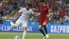 ▲柯斯塔踢進西班牙的第一球。（圖／美聯社／達志影像）