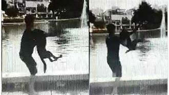 屁孩抓狗扔水池PO網　慘遭私刑教育