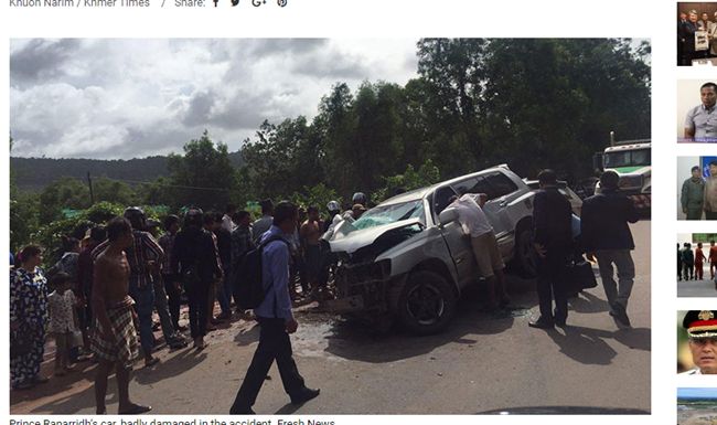 柬埔寨親王車隊車禍　王妃傷重身亡