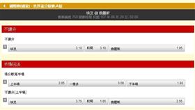 ▲世足賽盤口盤口。（圖／取自台灣運彩官網）