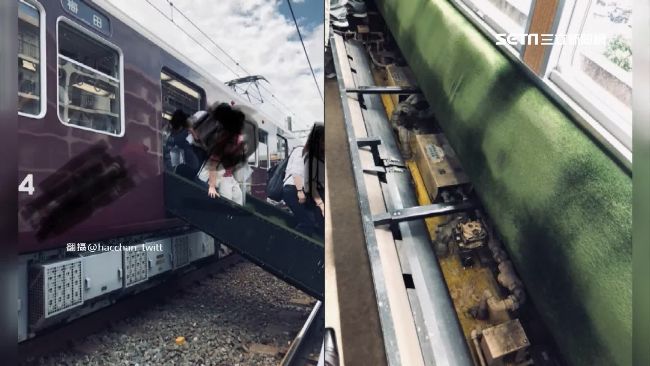 大阪強震！乘客拆電車坐墊當逃生梯