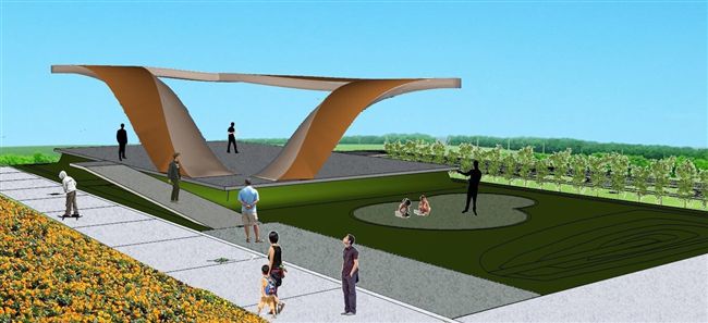 花博楷模創生館　無柱漂浮意象建築