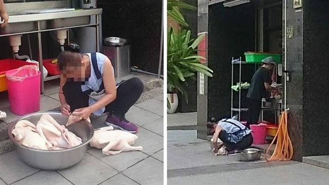 反胃！人行道洗「鵝肉」…老闆這麼說