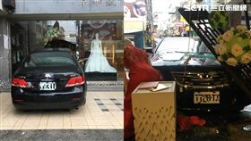 彰化新人開車撞婚紗店／翻攝畫面