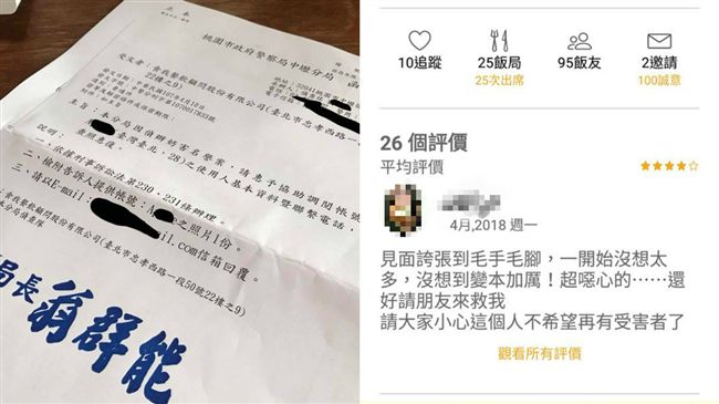 放鳥竟灌負評稱噁心性騷擾　男怒求償