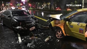 大雨釀禍！小黃司機視線差直撞對向車