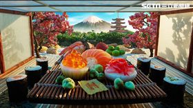 食物藝術家卡爾·華納（Carl Warner）打造三座美食之都。（圖／hotels.com提供）