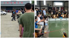 桃園一間釣蝦場被顧客擠得水洩不通,人潮,排隊（圖／翻攝自爆廢公社）