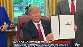 ▲美國總統川普簽署行政命令（圖／翻攝自ABC News Youtube）