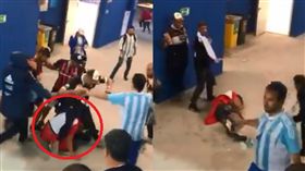 克羅埃西亞球迷竟被阿根廷球迷圍毆　圖／翻攝自Caracol Deportes推特