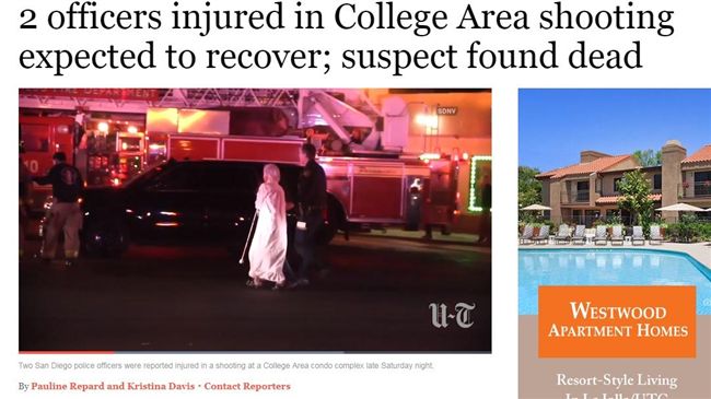 聖地牙哥警匪駁火　嫌犯中彈亡2警傷