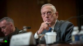 美國國防部長馬提斯抨擊中國在南海的軍事行動，強調反對改變台海現狀。（圖／翻攝推特）