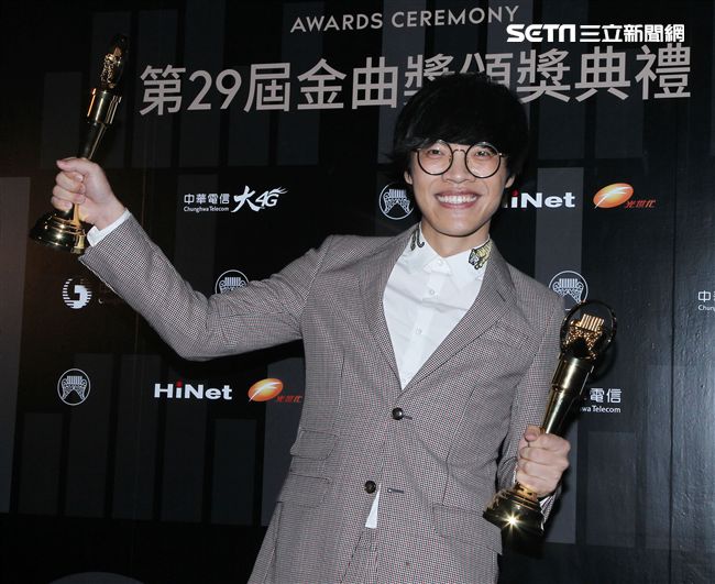 第29屆金曲獎盧廣仲（魚仔）奪兩獎。（記者邱榮吉/攝影）