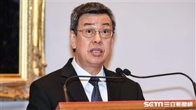 副總統陳建仁針對軍人年金改革發表談話。 （圖／記者林敬旻攝）