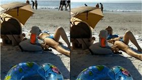 影／母湯喔！比基尼辣媽太誘人　壞弟弟一拉險走光　圖／翻攝自imgur