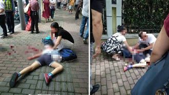 男子在校門口亂砍　2學生全身血喪命