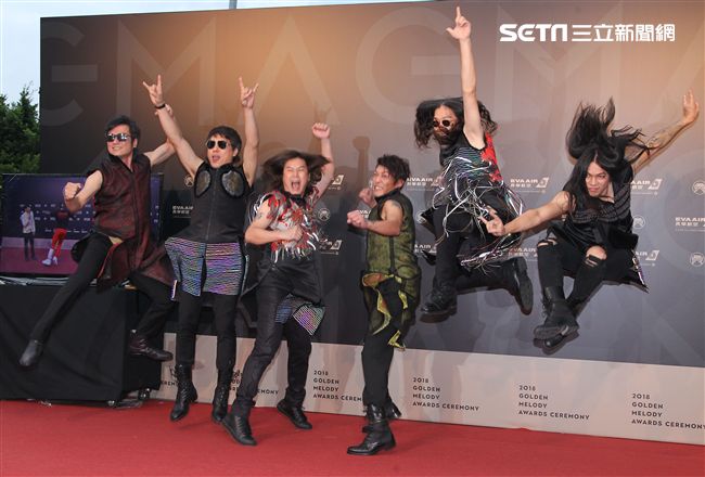 29屆金曲獎星光大道董事長樂團。（記者邱榮吉/攝影）