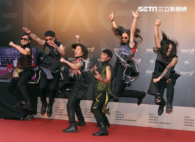 29屆金曲獎星光大道董事長樂團。（記者邱榮吉/攝影）