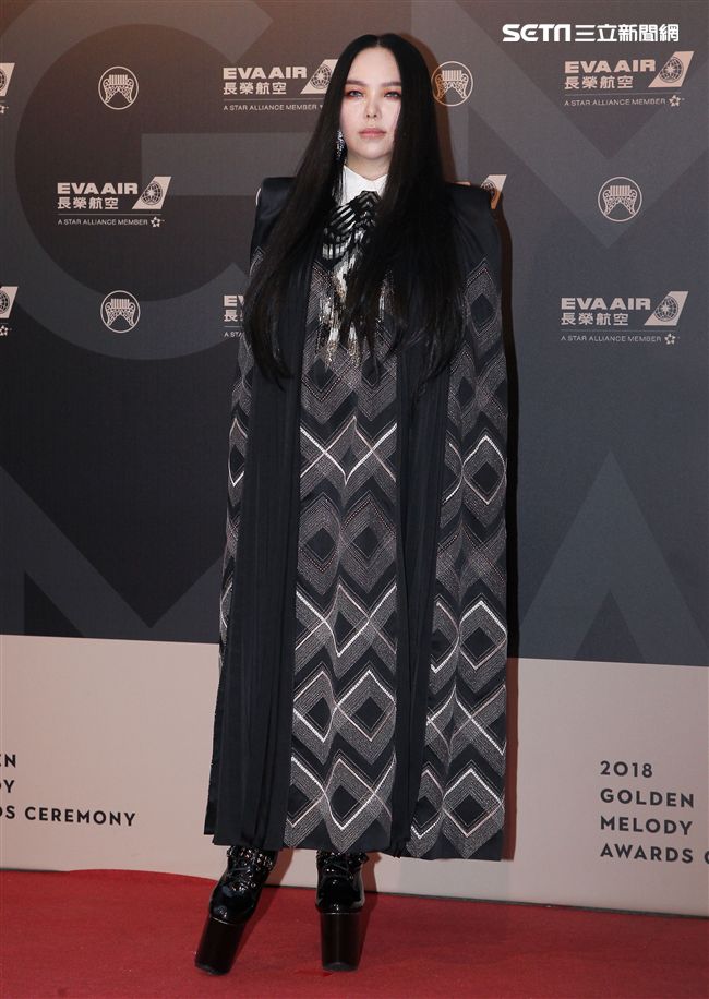 29屆金曲獎星光大道張惠妹。（記者邱榮吉/攝影）