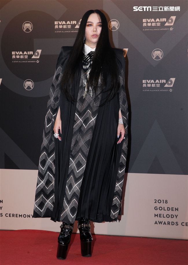 29屆金曲獎星光大道張惠妹。（記者邱榮吉/攝影）