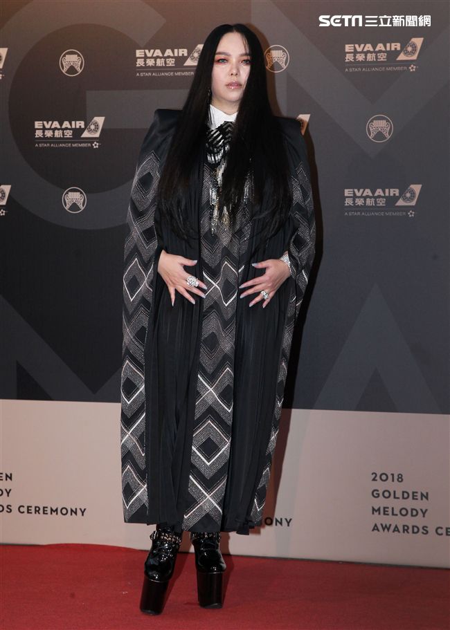 29屆金曲獎星光大道張惠妹。（記者邱榮吉/攝影）