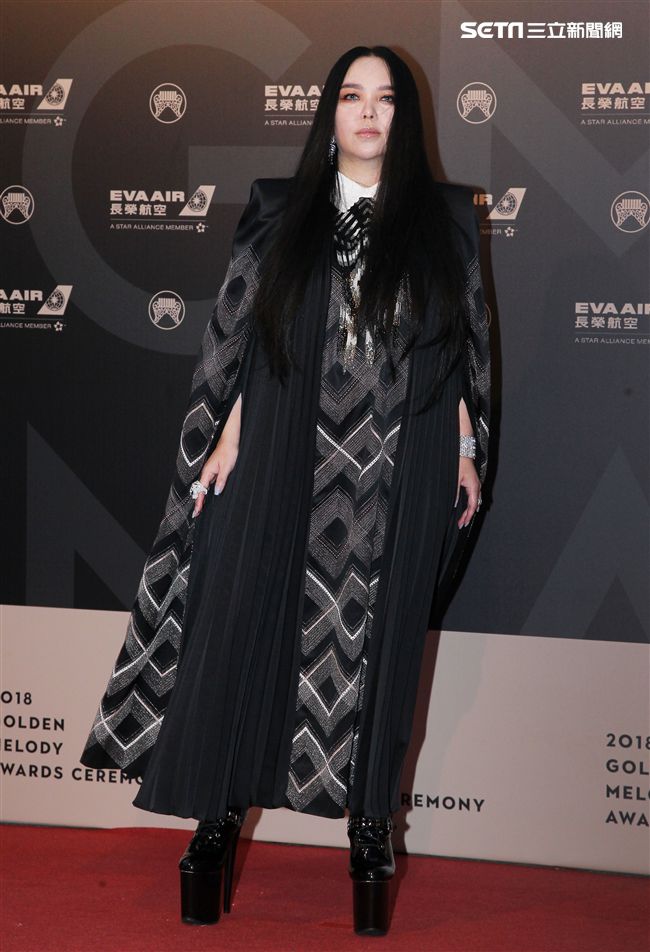 29屆金曲獎星光大道張惠妹。（記者邱榮吉/攝影）