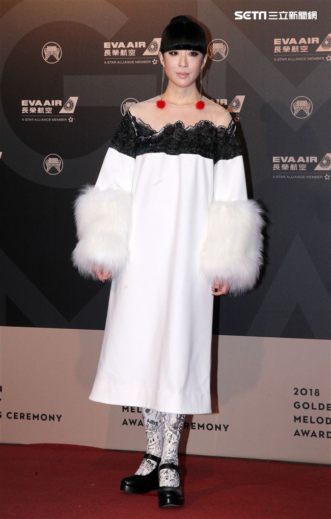 29屆金曲獎星光大道陳珊妮。（記者邱榮吉/攝影）