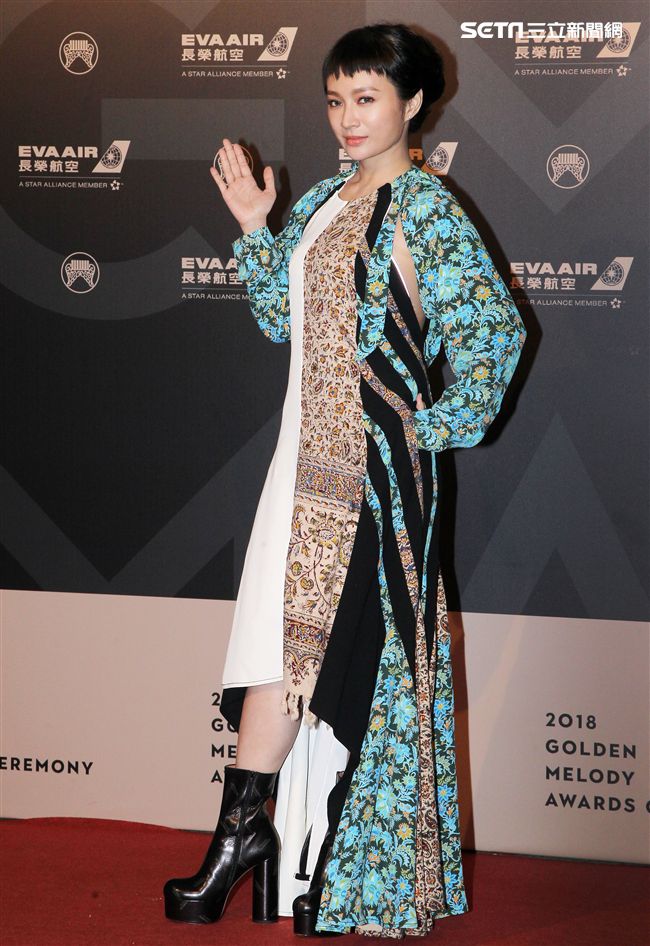 29屆金曲獎星光大道Faye 飛。（記者邱榮吉/攝影）